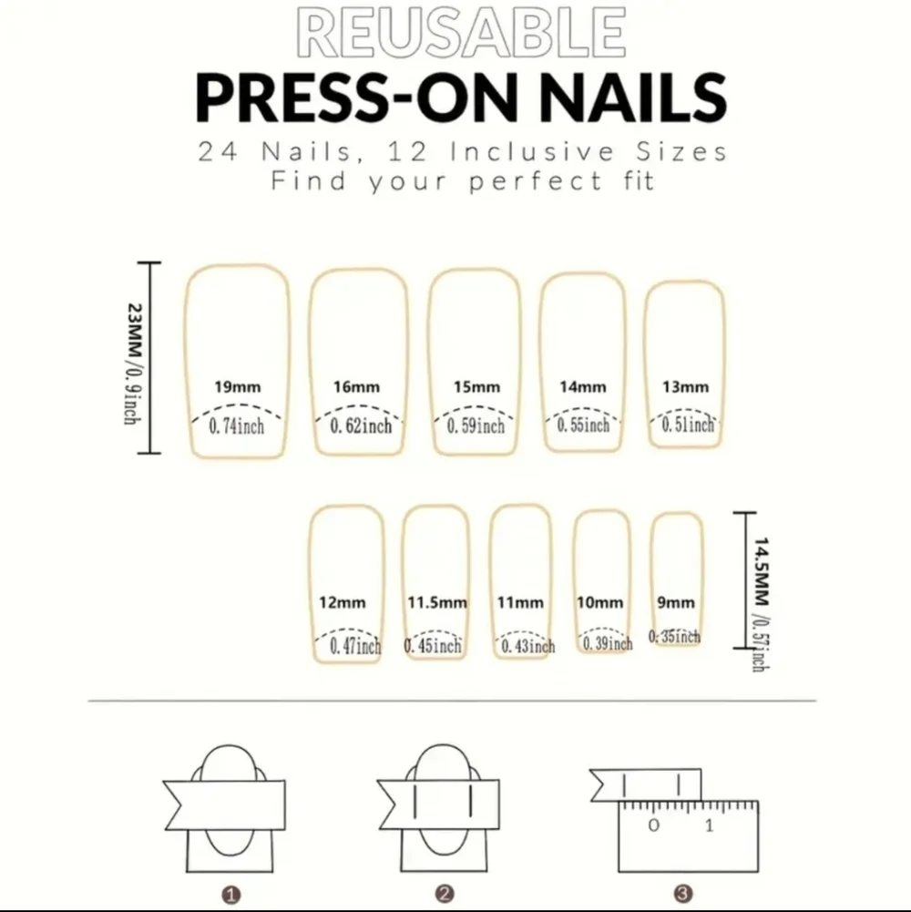 24 Pieces Fake Press On Nails